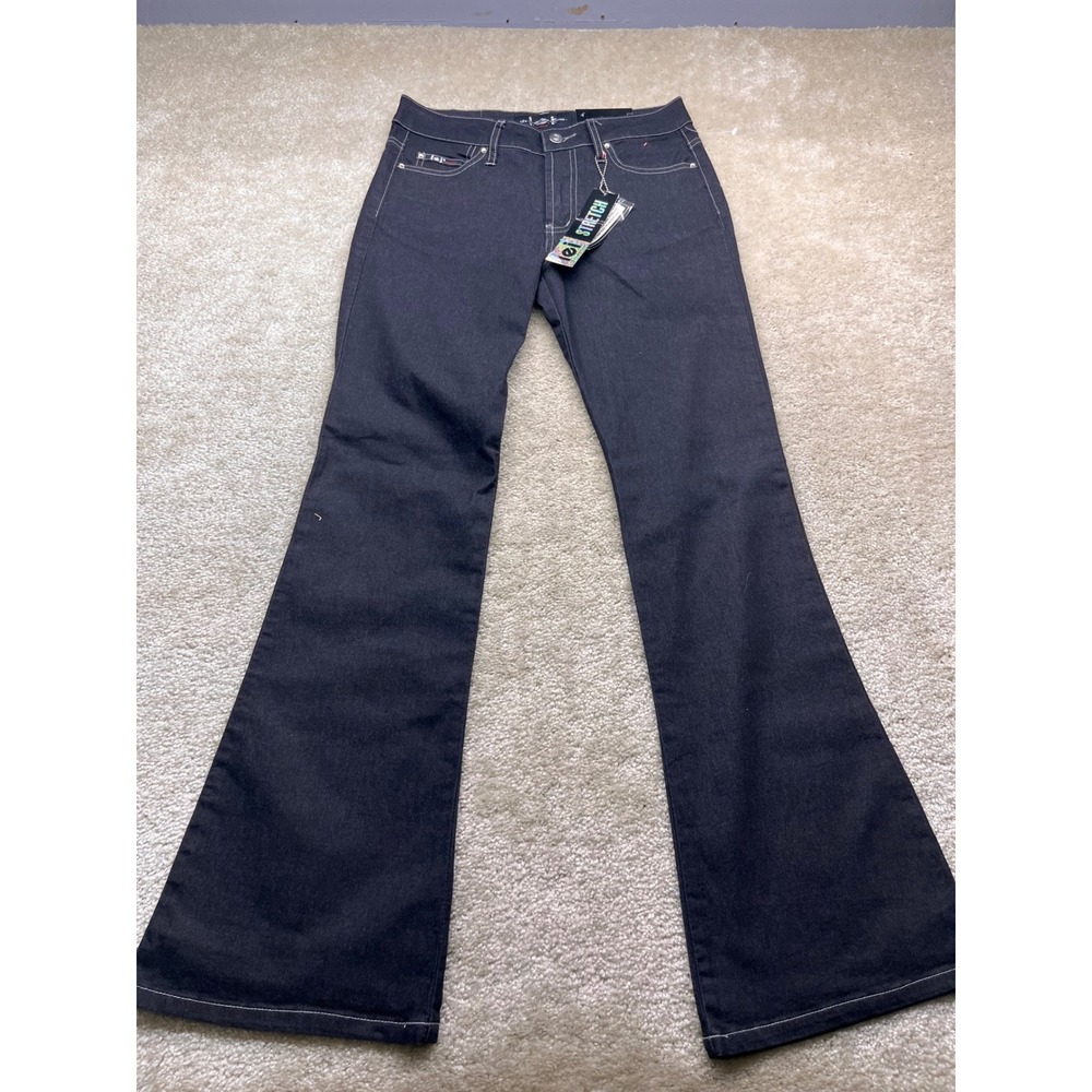 LEI Life Energy Intelligence Flare Jeans Dark Wash Contrast Stitch Size 5 NWT